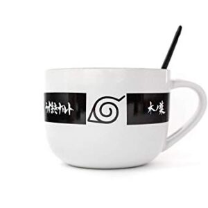 JUST FUNKY Naruto Anime Ceramic Ramen Soup Mug with Spoon | 20 Oz Coffee Cup Featuring Naruto | Anime Bowl | Home Deco | Naruto Bowl | Collective | Official Licensed
