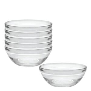 duralex made in france lys 5-1/2-inch stackable clear bowl, set of 6