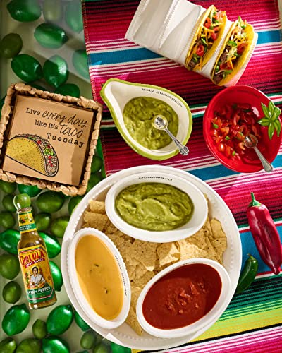 Mud Pie Fiesta Dip Bowl Set, Avocado, 5" X 6" | Spoon 3 1/2"