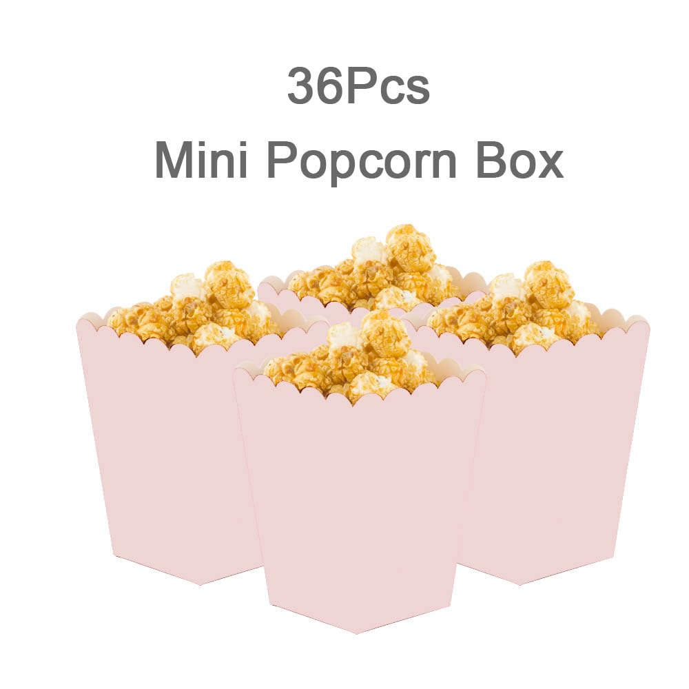 GAKA Baby Pink Popcorn Box Set Of 36 Mini Paper Popcorn Box