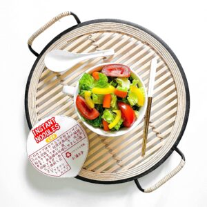 The Cozy Maison Japanese Instant Noodles Cup Ramen Ceramic Bowl Set with Ceramic Spoon and Stainless Steel Chopsticks