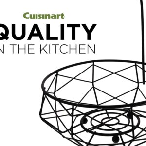 Cuisinart Stainless Steel Fruit Basket with Banana Hanger, Matte Black - Perfect Fruit Basket for Kitchen & Dining Tables to Showcase & Organize Fresh Produce - Sturdy Banana Holder with Fruit Storage