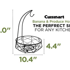 Cuisinart Stainless Steel Fruit Basket with Banana Hanger, Matte Black - Perfect Fruit Basket for Kitchen & Dining Tables to Showcase & Organize Fresh Produce - Sturdy Banana Holder with Fruit Storage