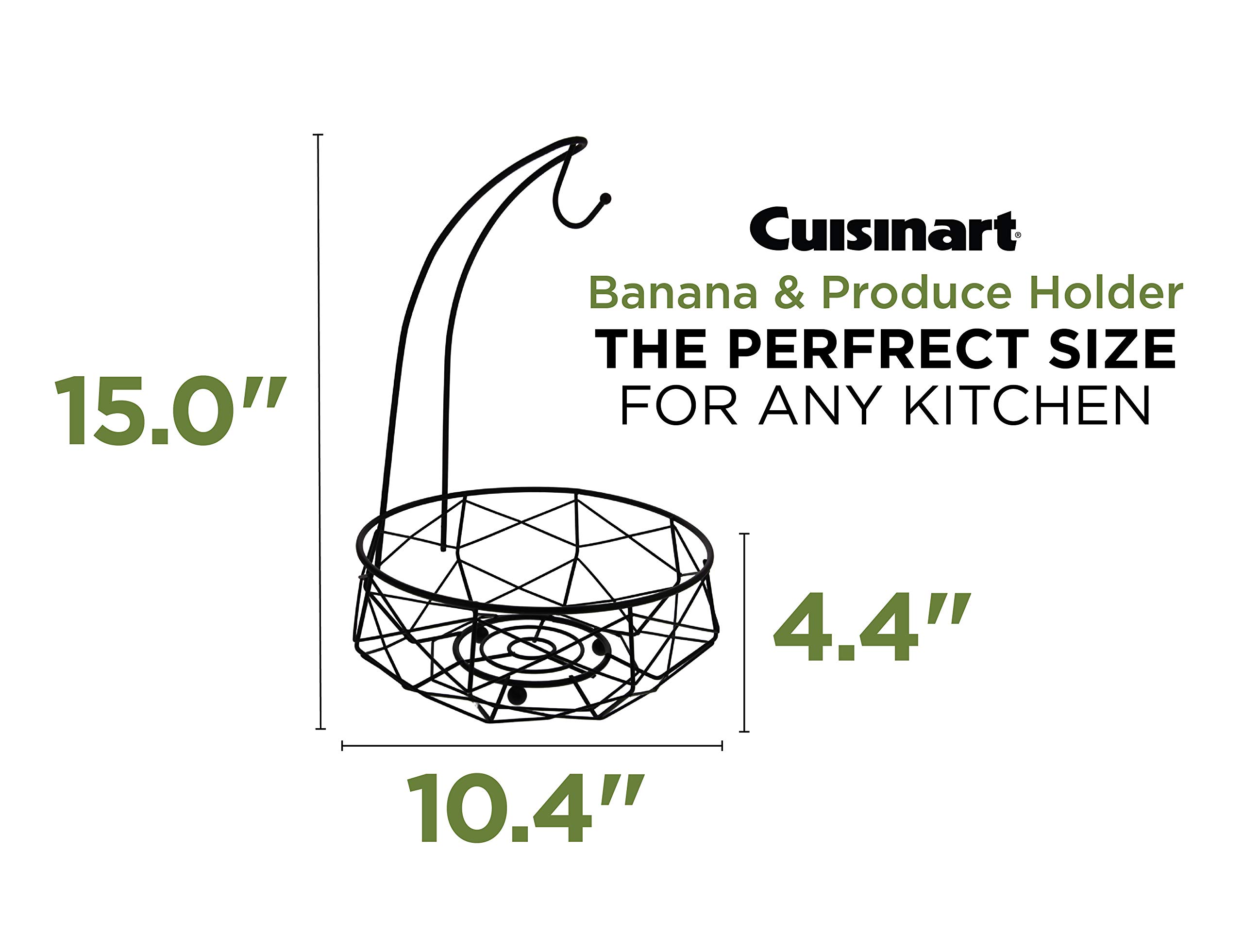 Cuisinart Stainless Steel Fruit Basket with Banana Hanger, Matte Black - Perfect Fruit Basket for Kitchen & Dining Tables to Showcase & Organize Fresh Produce - Sturdy Banana Holder with Fruit Storage