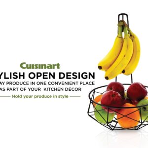 Cuisinart Stainless Steel Fruit Basket with Banana Hanger, Matte Black - Perfect Fruit Basket for Kitchen & Dining Tables to Showcase & Organize Fresh Produce - Sturdy Banana Holder with Fruit Storage