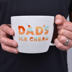 Gifts for Dad –Dad’s Ice Cream Bowl and Engraved Spoon Dad’s Ice Cream Shovel – Ideal Father’s Day Gift, Christmas Gift or Birthday Gift by Josephine on Caffeine (Dad)