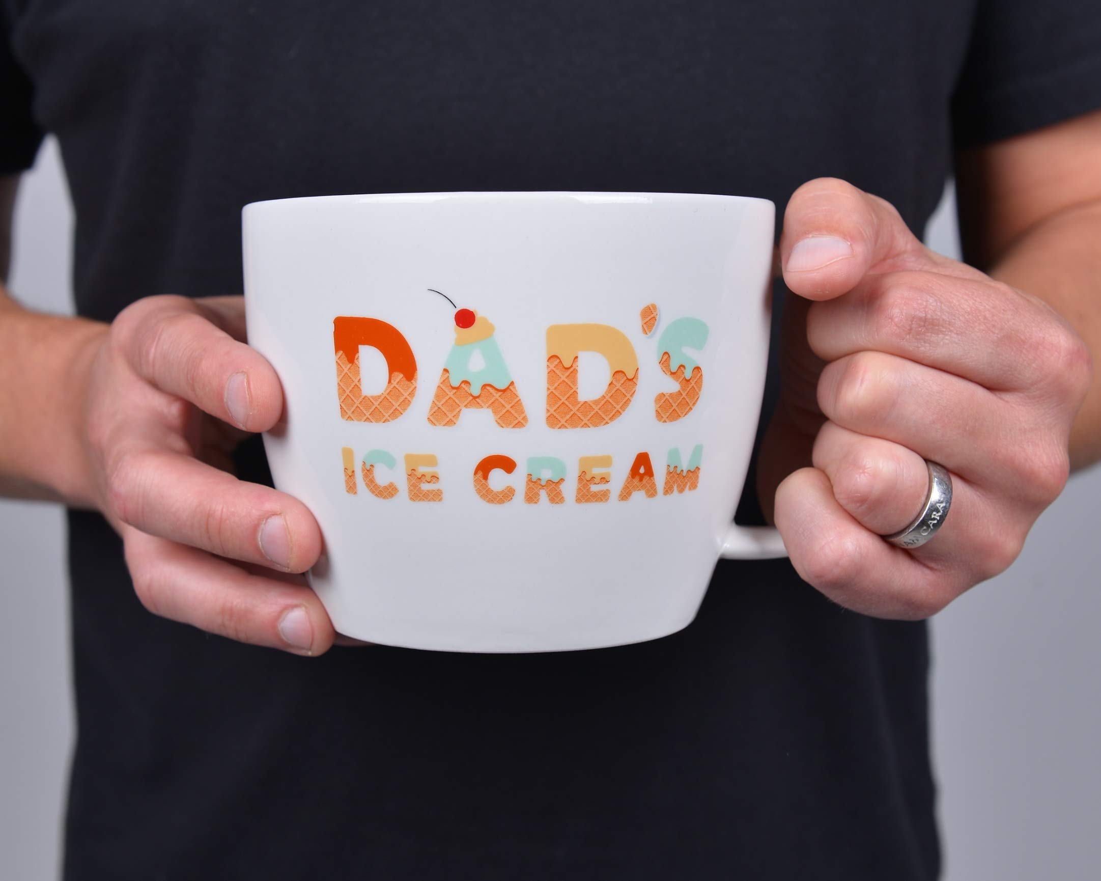 Gifts for Dad –Dad’s Ice Cream Bowl and Engraved Spoon Dad’s Ice Cream Shovel – Ideal Father’s Day Gift, Christmas Gift or Birthday Gift by Josephine on Caffeine (Dad)