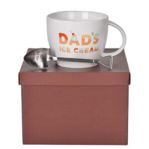 Gifts for Dad –Dad’s Ice Cream Bowl and Engraved Spoon Dad’s Ice Cream Shovel – Ideal Father’s Day Gift, Christmas Gift or Birthday Gift by Josephine on Caffeine (Dad)