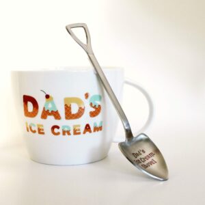 Gifts for Dad –Dad’s Ice Cream Bowl and Engraved Spoon Dad’s Ice Cream Shovel – Ideal Father’s Day Gift, Christmas Gift or Birthday Gift by Josephine on Caffeine (Dad)