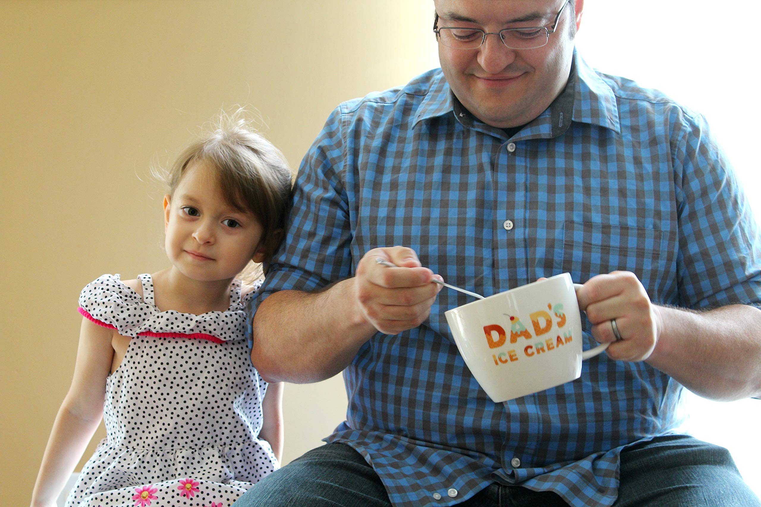 Gifts for Dad –Dad’s Ice Cream Bowl and Engraved Spoon Dad’s Ice Cream Shovel – Ideal Father’s Day Gift, Christmas Gift or Birthday Gift by Josephine on Caffeine (Dad)