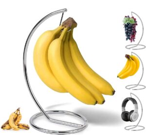 banana tree hanger, stainless steel banana hanging bracket wire banana tree stand,fruit bowl for kitchen counter, keep all your bananas fresh
