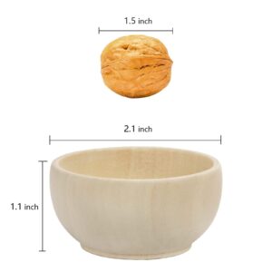 ZENFUN 20 Pack Wooden Pinch Bowls, Mini Unfinished Bowls Set for Dipping Sauce, Condiment Bowls, Condiment Cups, Nuts, Candy, Fruits, Appetizer, and Snacks