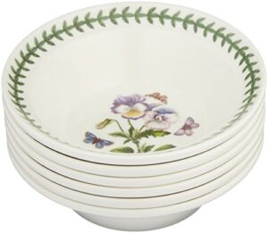 portmeirion botanic garden soup bowl | set of 6 bowls with assorted motifs | 6.5 inch | made from fine earthenware | microwave and dishwasher safe | made in england