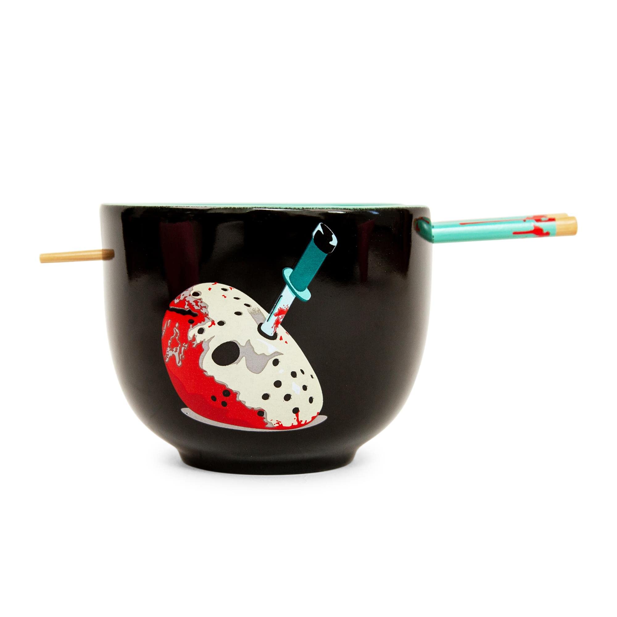 FRIDAY THE 13TH Jason Voorhees 20-Ounce Ramen Bowl and Chopstick Set Blue (WBH701KD)