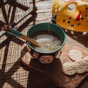 FRIDAY THE 13TH Jason Voorhees 20-Ounce Ramen Bowl and Chopstick Set Blue (WBH701KD)