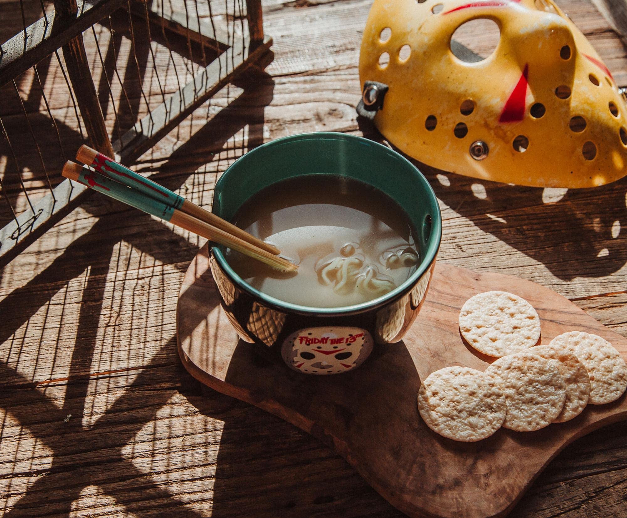 FRIDAY THE 13TH Jason Voorhees 20-Ounce Ramen Bowl and Chopstick Set Blue (WBH701KD)