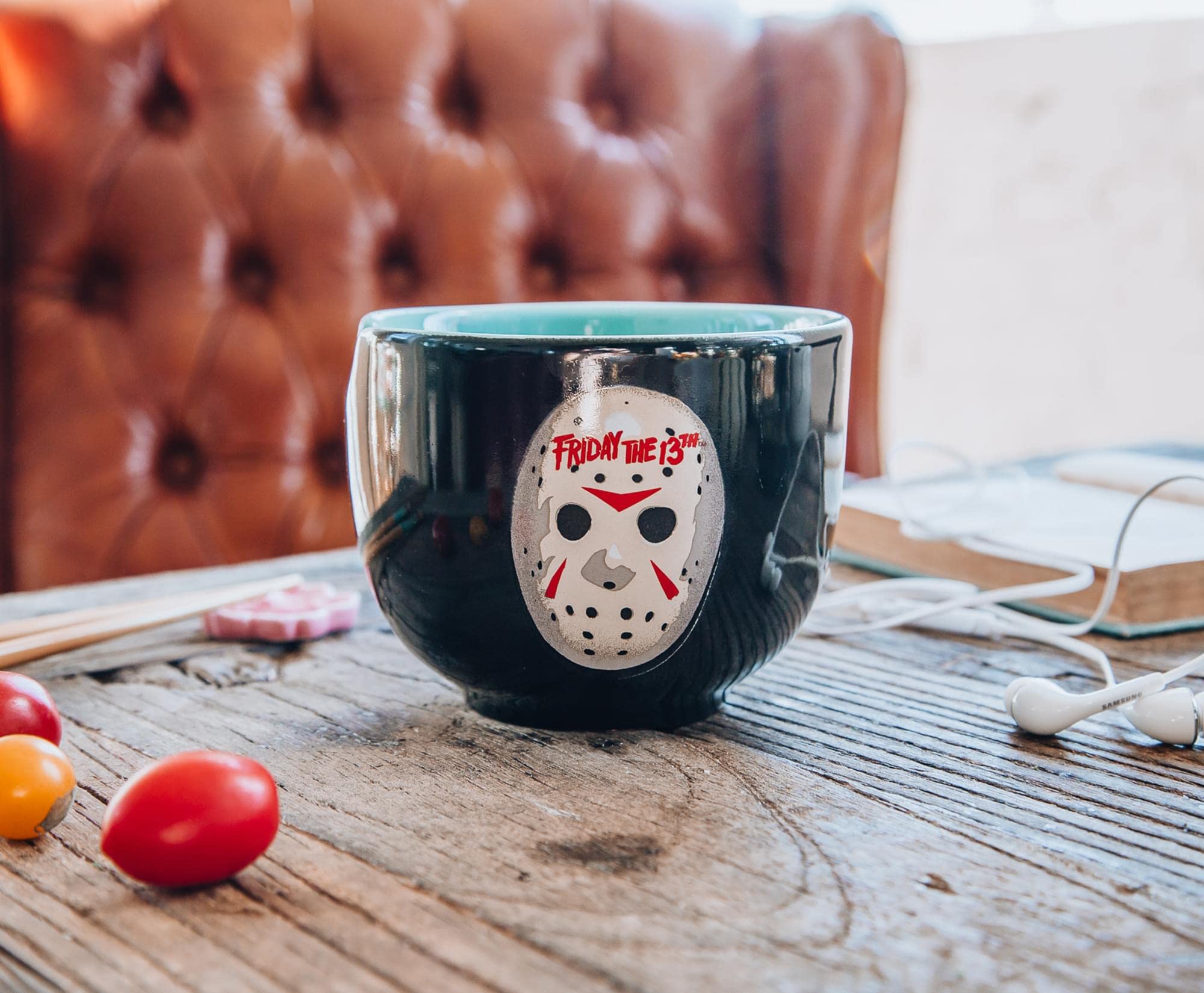 FRIDAY THE 13TH Jason Voorhees 20-Ounce Ramen Bowl and Chopstick Set Blue (WBH701KD)