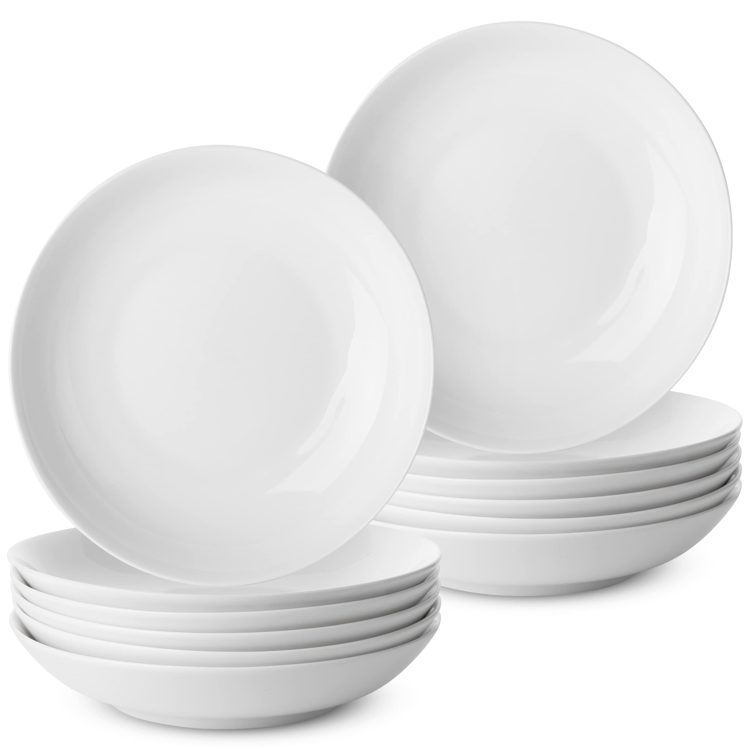 Brew To A Tea BTaT- White Pasta Bowls, Set of 12, Salad Bowls, Pasta Bowl, White Bowls, Pasta Plate, Dinner Bowls, Bowl Plates, Plate Bowls, Soup Bowl, Pasta Dishes, Porcelain Bowl