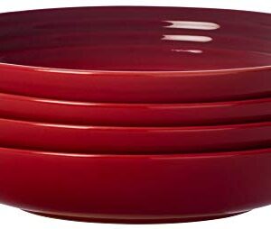 Le Creuset Stoneware Set of 4 Pasta Bowls, 8.5" each, Cerise