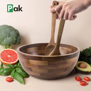 Pak Wooden Salad Bowl Set, Salad Bowl, Large Salad Bowls, Large Wooden Bowls, Salad Mixing Bowl, Wood Serving Bowl, Wood Salad Bowl Set, Salad Bowls Large, Wooden Salad Bowl Sets with Serving Utensils