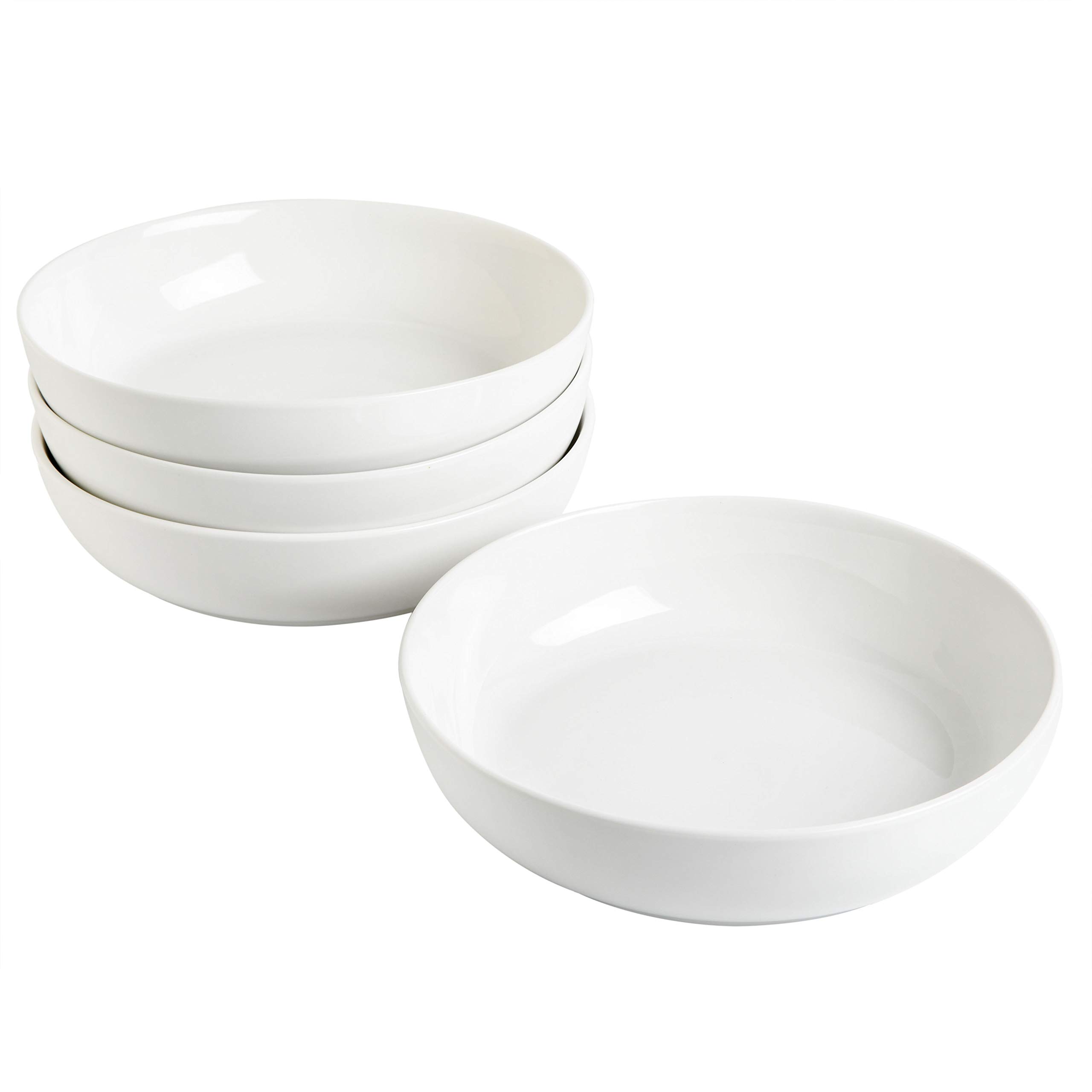 Gibson Home Zen Buffet 4-Piece 8.5-Inch Porcelain Chip and Scratch Resistant Pasta Bowl Set, White