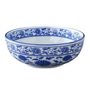 luxshiny blue white porcelain bowl chinese ceramic bowl asian bowl serving bowls for noodle soup salad pasta rice porridge fruits udon soba phos 8inch