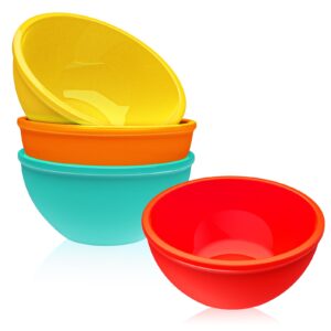 webake small silicone bowls, 4 pack 8oz prep bowls unbreakable ice cream snack bowls side dishes small bowls for dipping prep dessert serving, oven and dishwasher safe ramikens