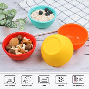 Webake Small Silicone Bowls, 4 Pack 8oz Prep Bowls Unbreakable Ice Cream Snack Bowls Side Dishes Small Bowls for Dipping Prep Dessert Serving, Oven and Dishwasher Safe Ramikens