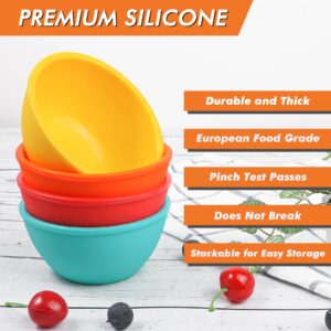 Webake Small Silicone Bowls, 4 Pack 8oz Prep Bowls Unbreakable Ice Cream Snack Bowls Side Dishes Small Bowls for Dipping Prep Dessert Serving, Oven and Dishwasher Safe Ramikens