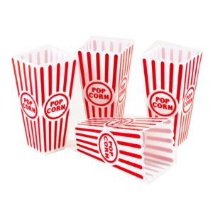tytroy 8 piece plastic reusable movie theater style popcorn containers set holiday gift christmas