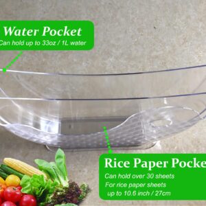 Aihmilcl Rice Paper Water Bowl Holder,Summer Roll Water Bowl Rice Paper Wrappers for Spring Rolls 10.62" One Pack(Rice Paper Not Included)