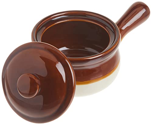 R&M International Traditional Style Ceramic 15-Ounce French Onion Soup Crocks, Polished, Set of 2