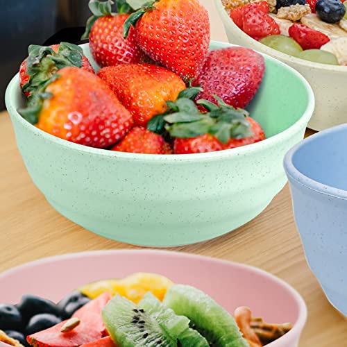 Epahi Wheat Straw Bowls Sets, 60 OZ Unbreakable Cereal Bowls Set of 4, Lightweight Microwave Dishwasher Safe Bowls, Reusable Large Bowls for Serving Soup Salad