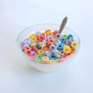 exigent cereal bowl candle home decor metal spoon scented (fruit loops)