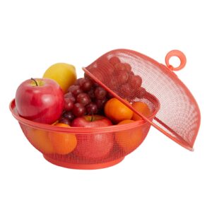 Juvale Mesh Wire Fruit Basket with Lid for Vegetables, Fruits, Gifts, House Warming, Home, Restaurants, 4 Colors