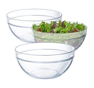 salad serving bowl for kitchens, parties, holidays, and celebrations - serving 9-inch bowls - reusable bpa free - 124 oz. capacity, set of 3