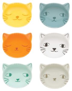 now designs purrfect kittens stoneware shaped pinch bowls 2 oz, set of 6