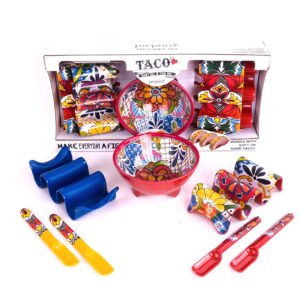 Prepara Taco Fiesta Set for 4, Multicolor Melamine Dishware