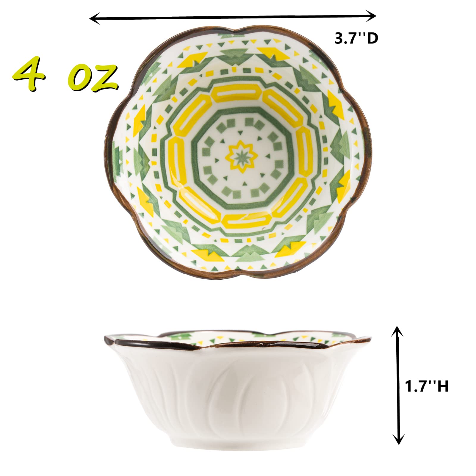 Lyellfe Set of 12 Ceramic Pinch Bowl, Small Bowls for Dipping, 4 Oz Soy Sauce Dish, Handmade Prep Charcuterie Board Bowl for Yogurt, Souffle, Ice Cream, Side Dish