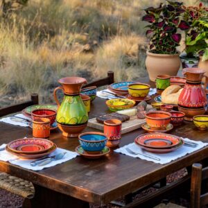 Cactus Canyon Ceramics Spanish Terracotta 5-Piece Breakfast Bowl Set (European Size), Multicolor