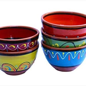 Cactus Canyon Ceramics Spanish Terracotta 5-Piece Breakfast Bowl Set (European Size), Multicolor