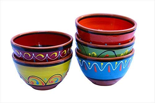 Cactus Canyon Ceramics Spanish Terracotta 5-Piece Breakfast Bowl Set (European Size), Multicolor