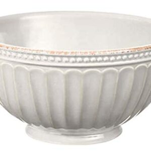 Lenox French Perle Groove 12-Piece Plate & Bowl Set, 23.05 LB, White