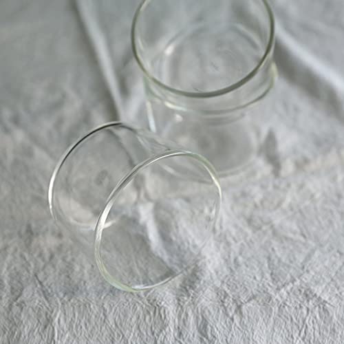 Sizikato 4pcs Clear Glass Dessert Cup, 7 Oz Custard Cup, Pudding Cup, Oven Safe