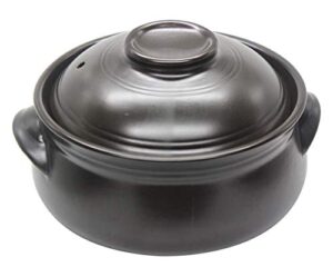 tikusan korean ceramic cooking hot pot dolsot bibimbap stone bowl, korean soup food earthenware with lid 1.7 quarts