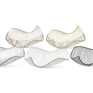 Vistella Fruit Bowl Basket in Shiny Gold - 6 Colors Available - Stainless Steel Wire Design with Modern Styling - Decorative Countertop Centerpiece