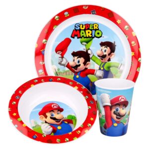 Micro Kids Set 3 Pieces (Plate, Bowl and Tumbler 260 ml) Super Mario