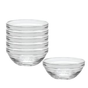 duralex glass made in france lys 4-3/4-inch stackable clear bowl, set of 6