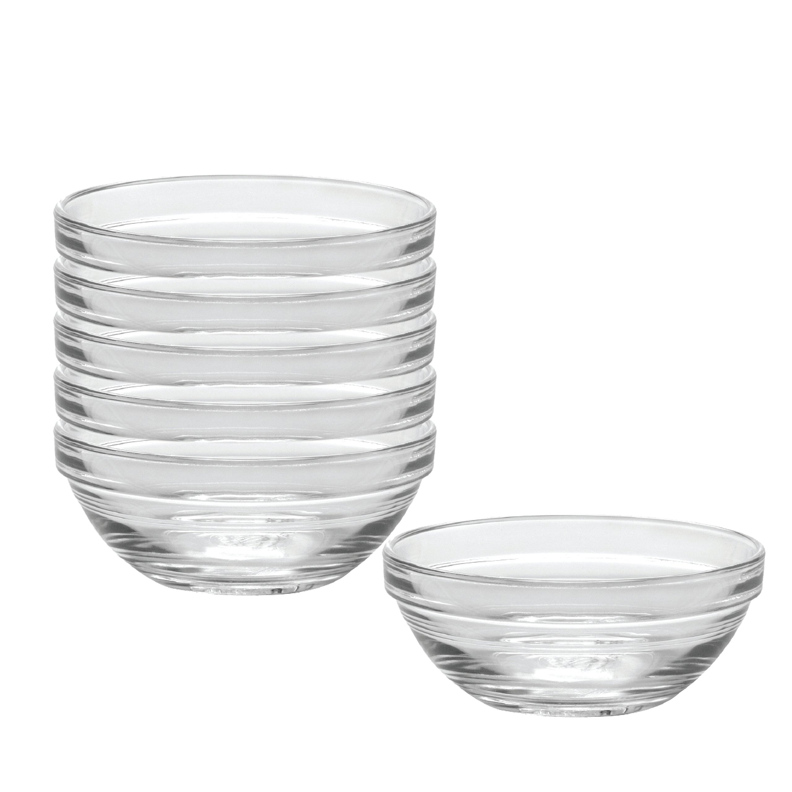 Duralex Glass Made In France Lys 4-3/4-Inch Stackable Clear Bowl, Set of 6