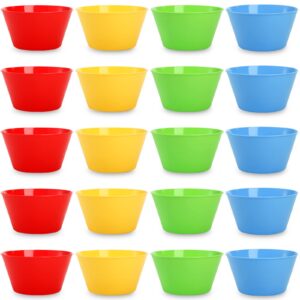 DEAYOU 20 Pack Plastic Bowls, Plastic Serving Bowl for Party, Snack, Children, Microwave Dishwasher Safe